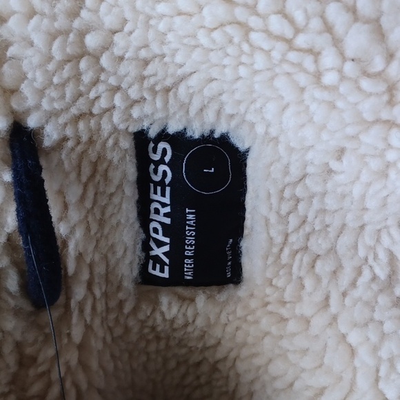 Express Men’s Navy Blue Sherpa Lined Jacket, nwt - Picture 7 of 10